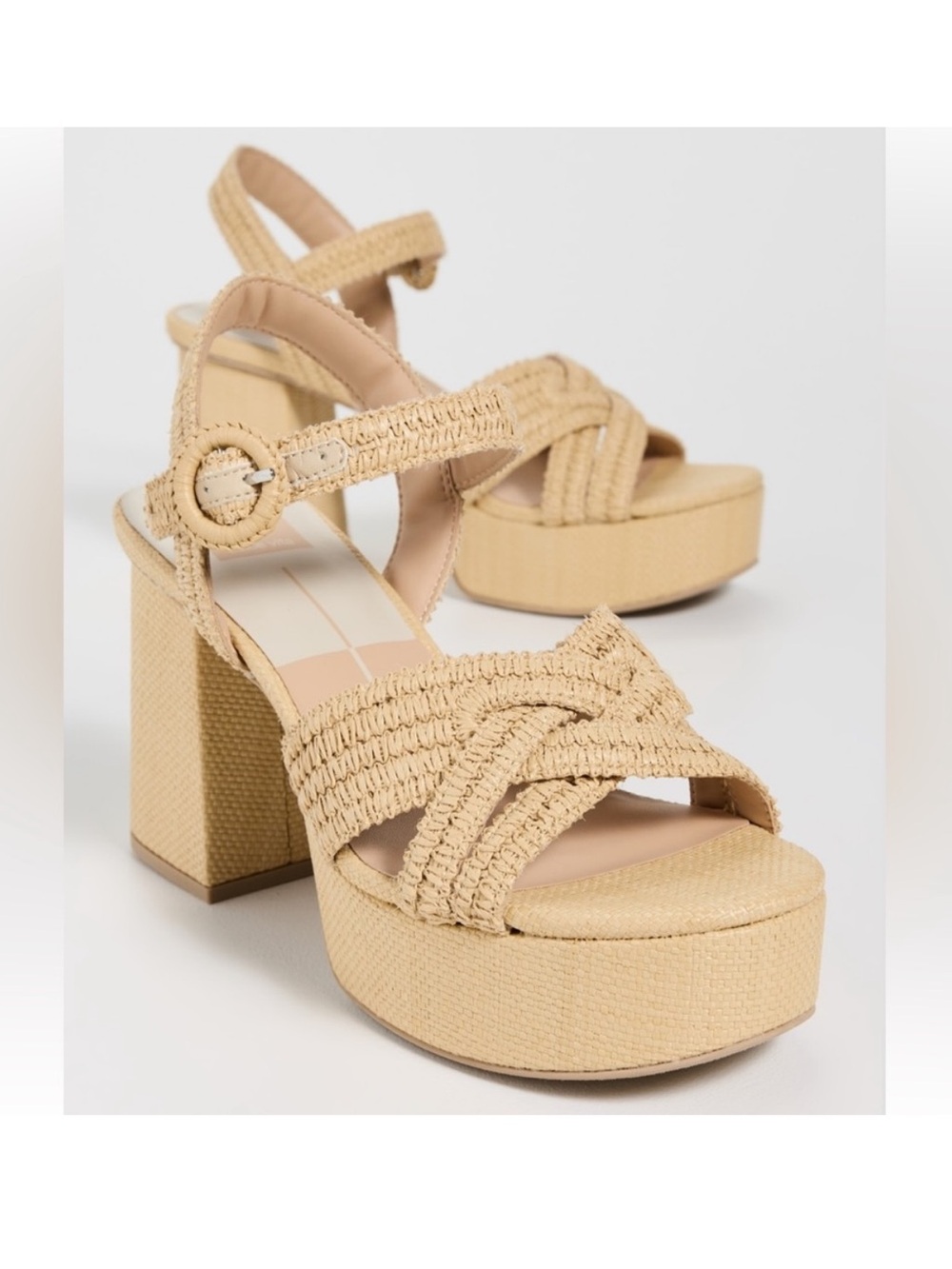 Dolce Vita Beige Woven Platform Heel